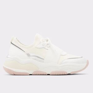 ALDO Rev White and Silver Sneakers NWOB